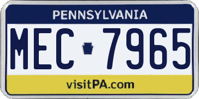 PA license plate MEC7965