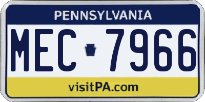PA license plate MEC7966