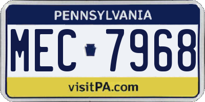 PA license plate MEC7968