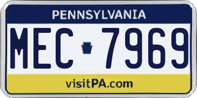 PA license plate MEC7969