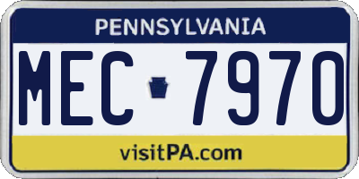 PA license plate MEC7970