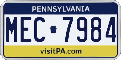 PA license plate MEC7984