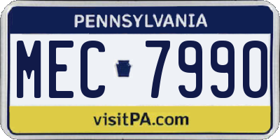 PA license plate MEC7990