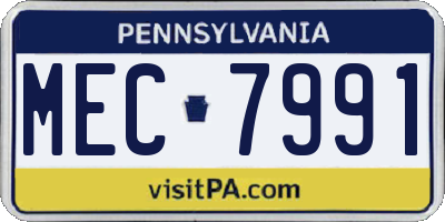 PA license plate MEC7991