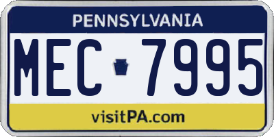 PA license plate MEC7995