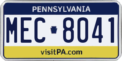 PA license plate MEC8041