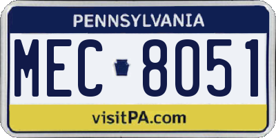 PA license plate MEC8051