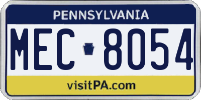PA license plate MEC8054