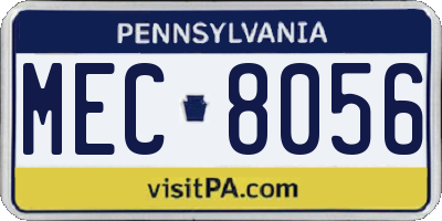 PA license plate MEC8056