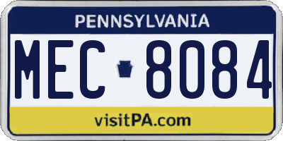 PA license plate MEC8084