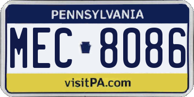 PA license plate MEC8086