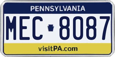 PA license plate MEC8087