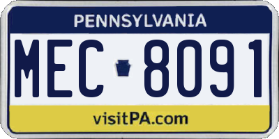 PA license plate MEC8091