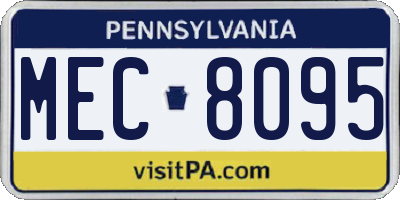 PA license plate MEC8095