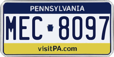 PA license plate MEC8097