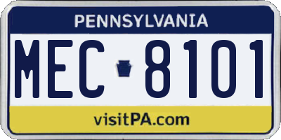 PA license plate MEC8101