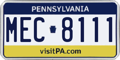 PA license plate MEC8111