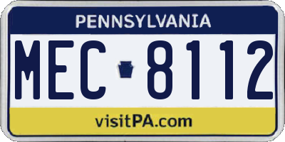 PA license plate MEC8112