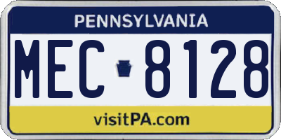 PA license plate MEC8128