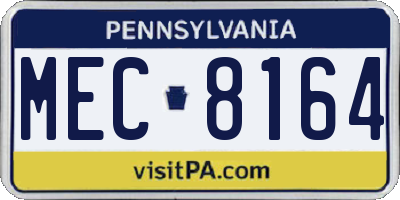 PA license plate MEC8164