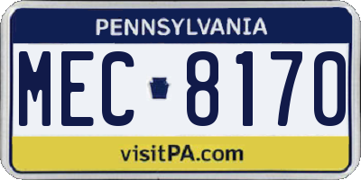 PA license plate MEC8170