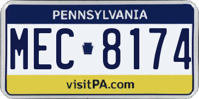 PA license plate MEC8174