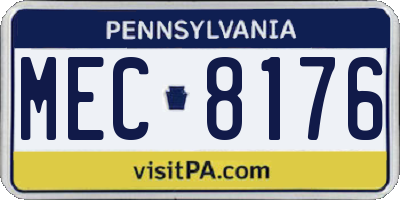 PA license plate MEC8176