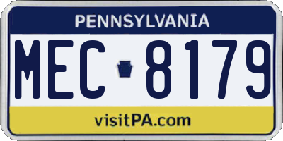 PA license plate MEC8179