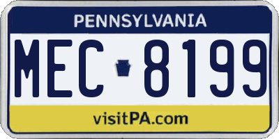 PA license plate MEC8199