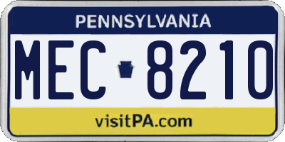 PA license plate MEC8210