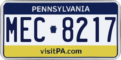 PA license plate MEC8217
