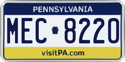 PA license plate MEC8220