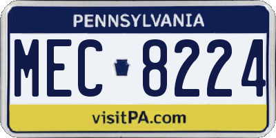 PA license plate MEC8224