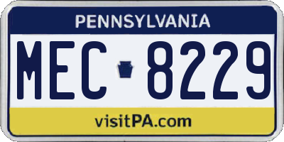 PA license plate MEC8229
