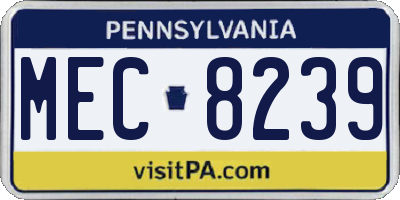 PA license plate MEC8239