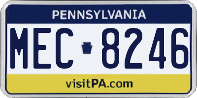 PA license plate MEC8246