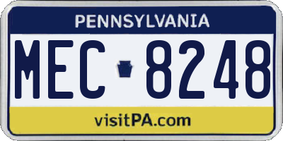 PA license plate MEC8248