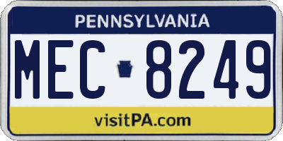 PA license plate MEC8249