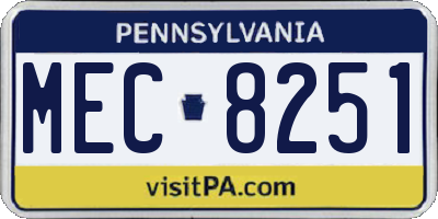 PA license plate MEC8251