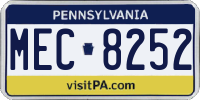 PA license plate MEC8252