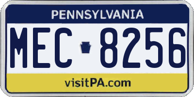 PA license plate MEC8256