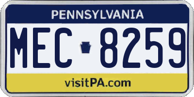 PA license plate MEC8259