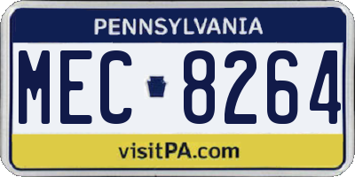 PA license plate MEC8264