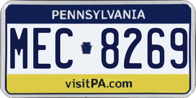PA license plate MEC8269