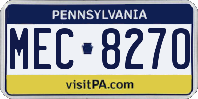 PA license plate MEC8270