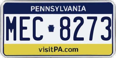 PA license plate MEC8273