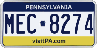 PA license plate MEC8274