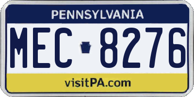 PA license plate MEC8276