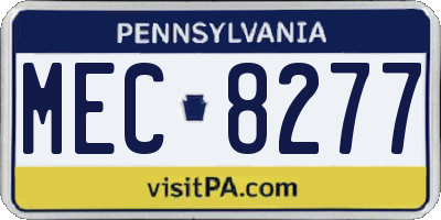 PA license plate MEC8277