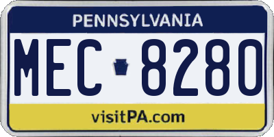 PA license plate MEC8280